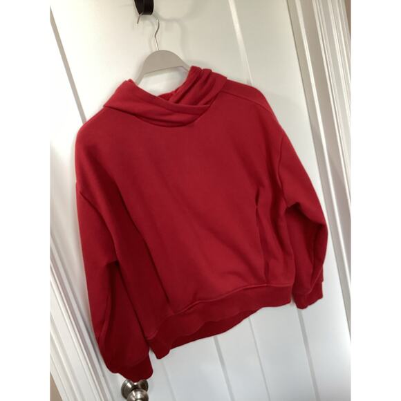 Athleta Women's Clover Berry Cozy Karma Hooded Sweatshirt Maroon Size Medium - Picture 2 of 11